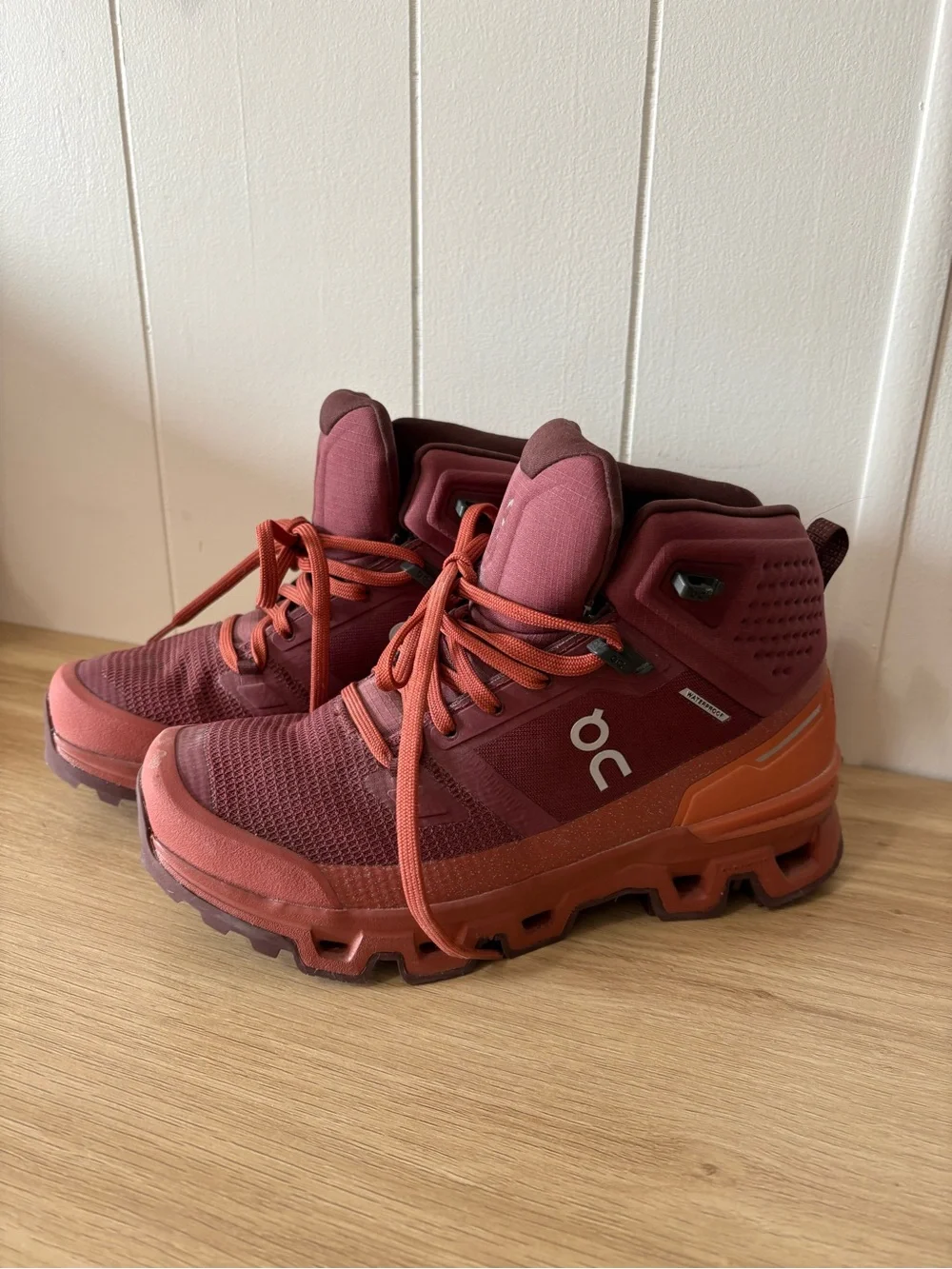 On Cloudrock 2 Waterproof Mid Hiking Boots for Women — Rust